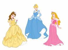 Wall sticker - Prinsesser - 3 stk - Disney - 3D effekt